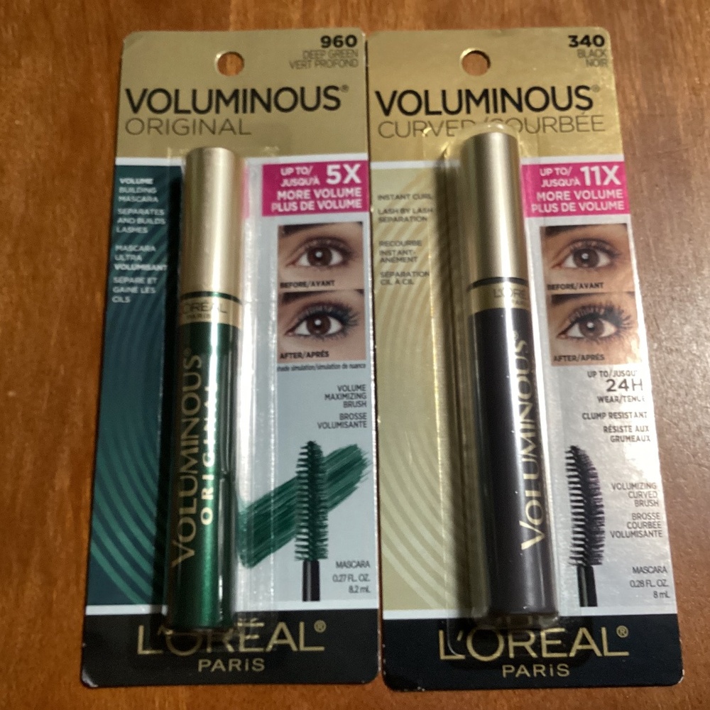 Loreal Paris Voluminous Original 960/Curved Mascara 340 Bundle of 2 NEW